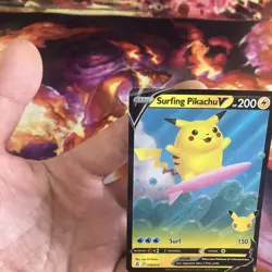 Surfing Pikachu V 008/025 Holo V Rare Celebrations Pokemon Near Mint NM (1) - Image 2