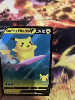 Surfing Pikachu V 008/025 Holo V Rare Celebrations Pokemon Near Mint - Image 4