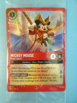 SEALED Mickey Mouse Pirate Captain 18/P2 Glimmer Foil Promo NM Disney Lorcana - Image 1