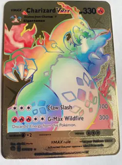 Charizard Glurak Pokemon Gold Metall Karte kinder Geschenk VMAX Wildfire Rainbow - Image 2