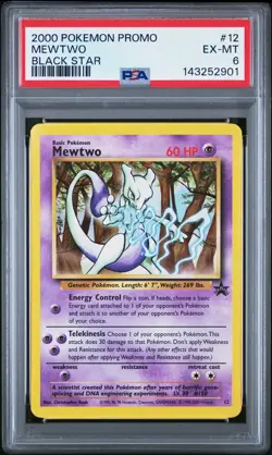 2000 POKEMON PROMO BLACK STAR #12 MEWTWO PSA 6 - Image 1
