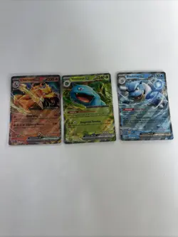 Charizard, Blastoise And Venusaur Ex - Pokemon 151 English Three Card Set - Image 1