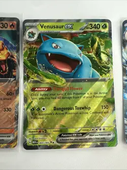Charizard, Blastoise And Venusaur Ex - Pokemon 151 English Three Card Set - Image 3