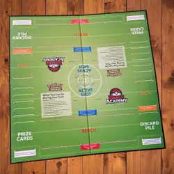 Pokemon TCG Battle Academy Standard CCG Playmat Game Mat Green/Multicolor - Image 1