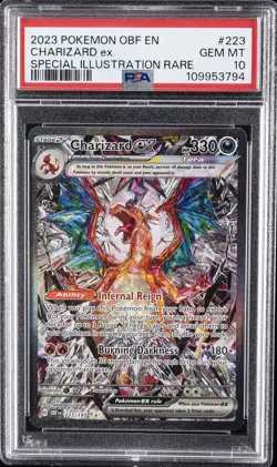 2023 POKEMON OBF EN-OBSIDIAN FLAMES #223 CHARIZARD EX PSA 10 - Image 1