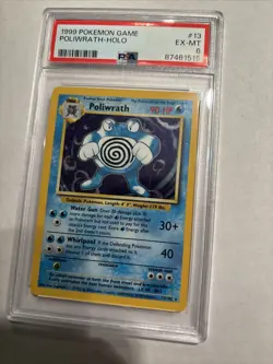 Pokemon 1999 POLIWRATH - BASE SET HOLO RARE 13/102 PSA Graded - Image 1