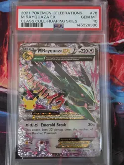 2021 Pokemon Celebrations M Rayquaza EX 76/108 Classic Collection PSA 10 GEM MT - Image 1