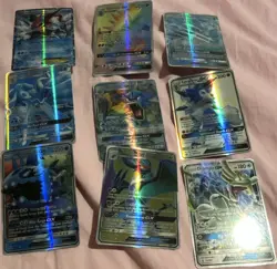 Nintendo Pokemon TCG GX Holo Card Lot 9 Cards Tyranitar Gyarados Lycanroc - Image 1