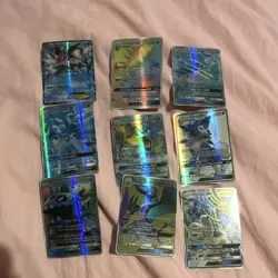 Nintendo Pokemon TCG GX Holo Card Lot 9 Cards Tyranitar Gyarados Lycanroc - Image 2