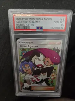 2019 Pokemon PSA 10 Jesse & James Full Art Trainer 68/68 Sun Moon Hidden Fates - Image 1