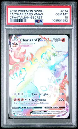 Pokemon PSA 10 Charizard Vmax #074 Hyper Rare Futuri Campioni 2020 Italiano - Image 2
