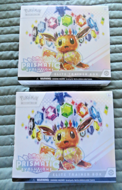 Pokemon TCG Prismatic Evolutions Elite Trainer Box ETB Lot of 2 FACTORY SEALED!! - Image 1