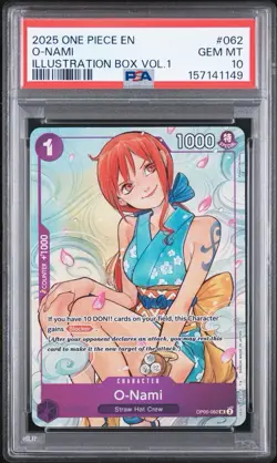 O-Nami (Illustration Box Vol.1) OP05-062 One Piece Promotion Cards Foil PSA 10 - Image 1