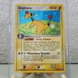 Ampharos 1/115 EX Unseen Forces Reverse Holo Rare Pokemon Card 2005. - Image 1