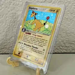 Ampharos 1/115 EX Unseen Forces Reverse Holo Rare Pokemon Card 2005. - Image 3