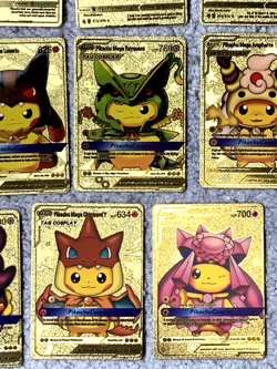 Set of 15 Pika + Complete 7 Card Cosplay Set Gold Foil Fan Art Cards - Image 5