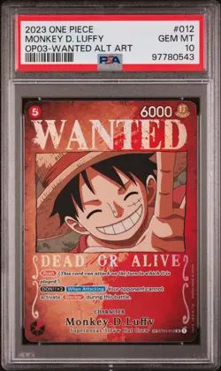 PSA 10 Monkey D Luffy ST01-012 OP03 Wanted Alt Art One Piece Card English - Image 1