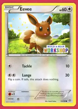 Pokemon Eevee Build-A-Bear Workshop Exclusive 63/98 Promo Card - MP - Image 1