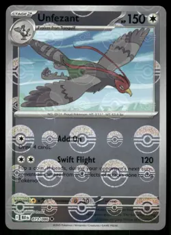 Unfezant 073/086 Pokeball Holo Black Bolt Pokemon TCG trading card - Image 1