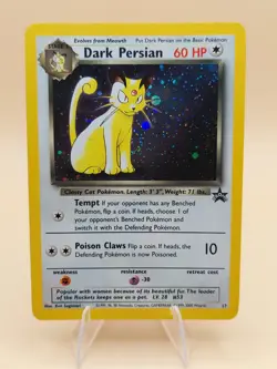 Dark Persian Pokemon Black Star Promo Holo #17 Pokemon Card WOTC 1999 SWIRL - Image 1