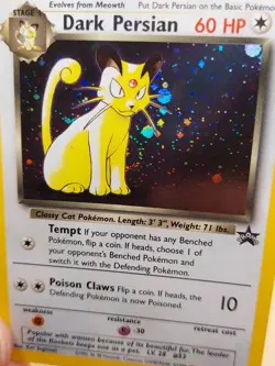 Dark Persian Pokemon Black Star Promo Holo #17 Pokemon Card WOTC 1999 SWIRL - Image 2