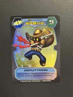 Digimon Deputymon DT-12 Holo Rare Card D-Tector Series 1 2002 Bandai - Image 1