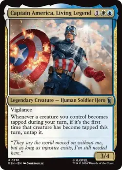 ~ Captain America, Living Legend ~ NM Foil ~ Marvel Super Heroes ~ MTG ~ - Image 1