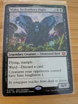 MTG Maha, Its Feathers Night 0100 Bloomburrow M/NM Free UK P&P - Image 1