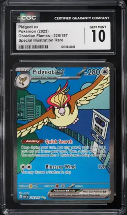 2023 Pokemon Scarlet & Violet Obsidian Flames SIR Pidgeot Ex #225 CGC 10 GEM MIN - Image 1