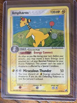 Ampharos Unseen Forces 1/115 Holo Rare Pokemon TCG - Image 1