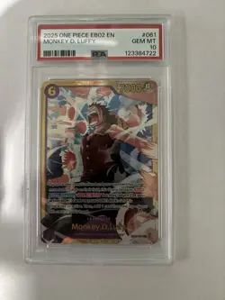 Bandai One Piece CCG Monkey D. Luffy EB02-061 Secret Rare Foil PSA Graded - Image 1