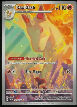 Rapidash 189/182 Illustration Rare Destined Rivals Pokemon Near Mint - Image 1