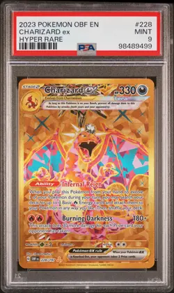 2023 Pokemon Obf EN-Obsidian Flames Charizard EX Hyper Rare PSA 9 #228 - Image 1