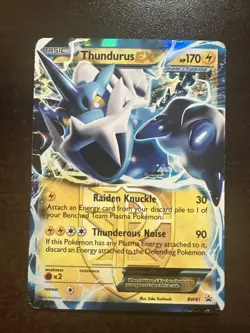 Thundurus EX BW81 HP Pokemon TCG Black & White Black Star Promo - Image 1