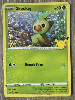 Grookey McDonalds 25th Anniversary Holo Pokemon Card # 8/25 - Image 1