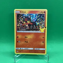 Pokemon TCG 25th Anniversary McDonalds Promo Card - Litten 15/25 Holo 2021 - Image 1