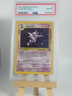 1999 POKEMON FOSSIL #6 HAUNTER - HOLO PSA 8 - Vintage WOTC - Image 3