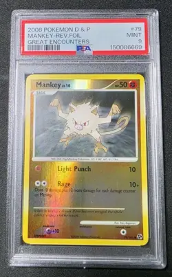 Pokemon - Mankey Reverse Holo - Great Encounters #79 - PSA 9 - Image 1