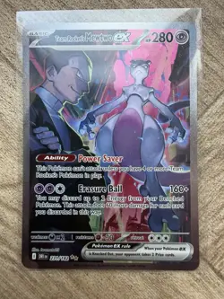 Pokemon TCG Destined Rivals Team Rocket's Mewtwo EX SIR 231/182 MINT CONDITION - Image 1