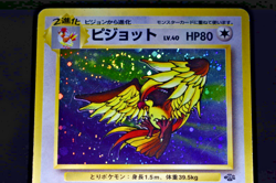 Pokemon TCG Pidgeot Jungle Holo Rare No.018 Japanese 1996 w/ Swirl - HP - Image 2
