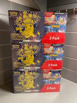 3x 2-Pack Pokemon TCG Scarlet & Violet - Surging Sparks Bundle 820650853371 - Image 1