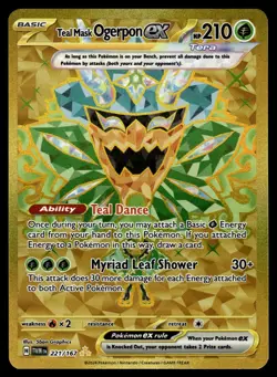 Teal Mask Ogerpon ex 221/167 Hyper Rare Twilight Masquerade Pokemon Holo NM - Image 1