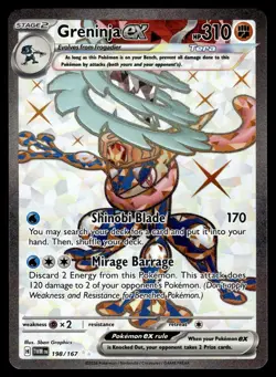 Greninja ex 198/167 Ultra Rare Twilight Masquerade Pokemon Holo Near Mint - Image 1