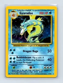 Gyarados 6/102 Holo Holo Rare Base Set Unlimited Pokemon Holo Lightly Played - Image 1