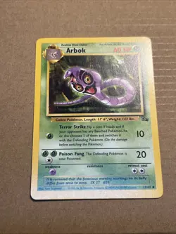 Pokemon TCG Arbok Fossil Base Set Unlimited Uncommon Card 31/62 NM - Image 1