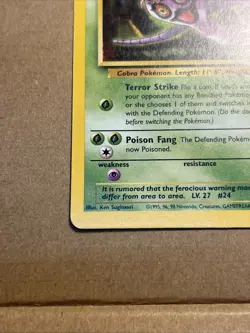 Pokemon TCG Arbok Fossil Base Set Unlimited Uncommon Card 31/62 NM - Image 2