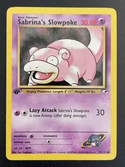 Sabrina’s Slowpoke | 95/132 | 1st Edition | Gym Heroes | Pokemon Card | LP+ - Image 1