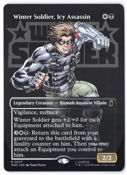 PRESALE Winter Soldier, Icy Assassin (Borderless) MSH 377 MTG R NM - Image 1