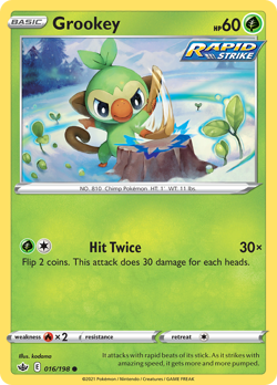 Grookey 016/198 Common Chilling Reign Pokemon Near Mint - Image 1