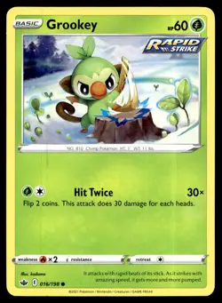 Grookey 016/198 Common Chilling Reign Pokemon Near Mint - Image 2